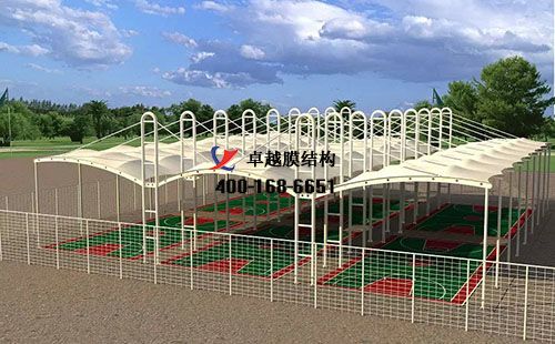  普洱膜结构网球场门球场篮球场（普洱星锐篮球公园）设计施工安装案例